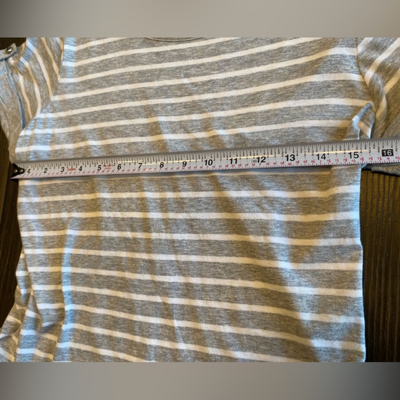 White and Grey Striped T Shirt, Michael Kors, Small, Lightly Worn - Picture 3 of 8